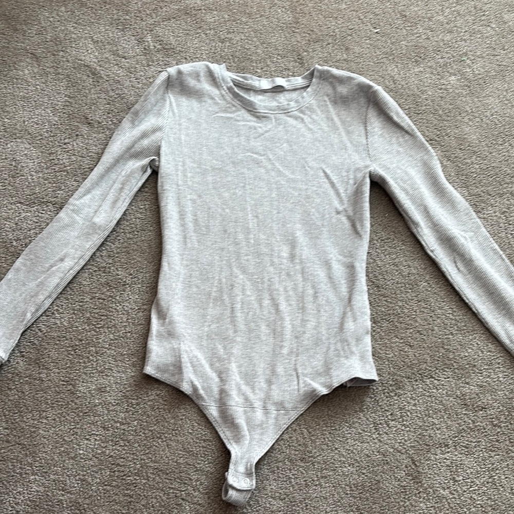 Nuuds Gray Long Sleeve Bodysuit